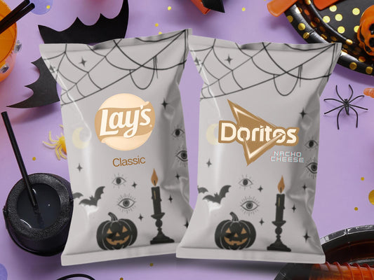 Halloween Goth Chip Bags - Filled treats