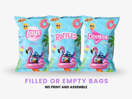Stitch Pool Party Chip Bags | Filled treats