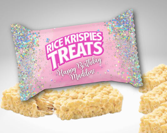 Pink Glitter Rice Krispies | Filled treats
