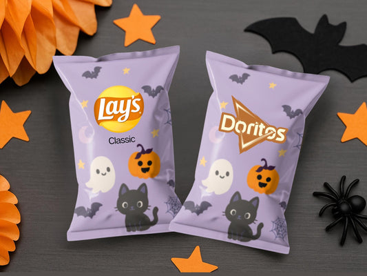 Spooky Halloween Chip Bags - Filled treats