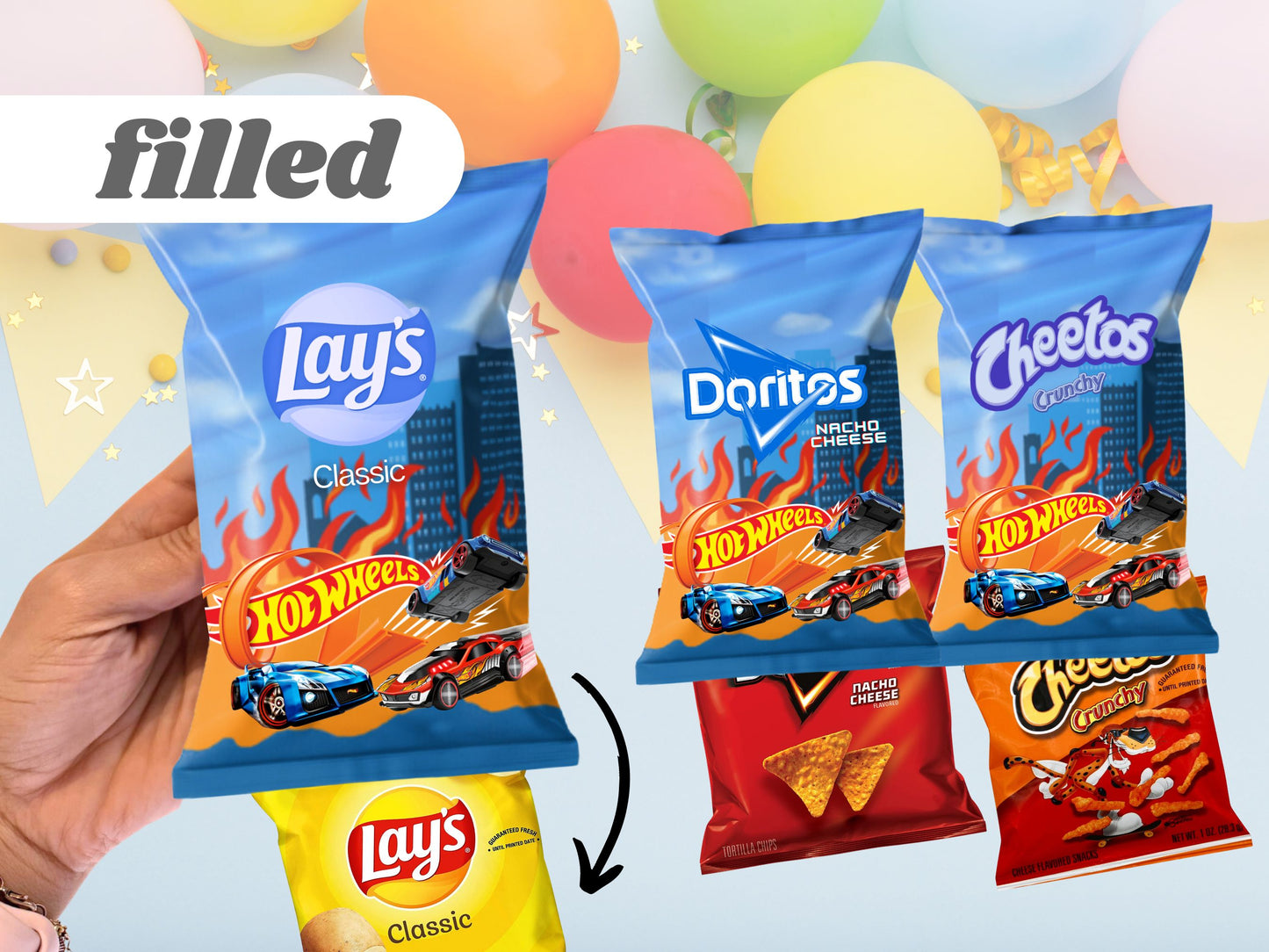 Car Race Chip Bags | Filled treats