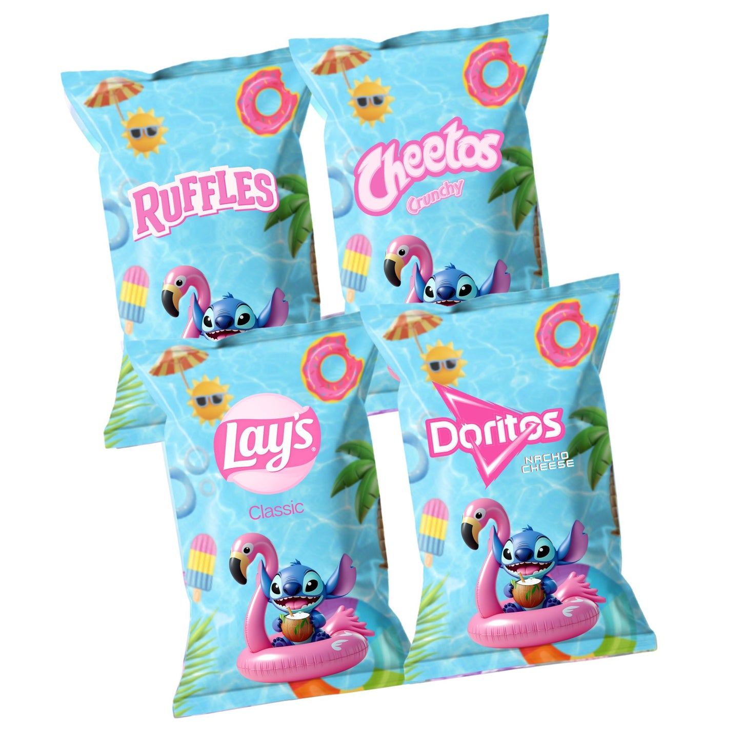 Stitch Pool Party Chip Bags | Filled treats