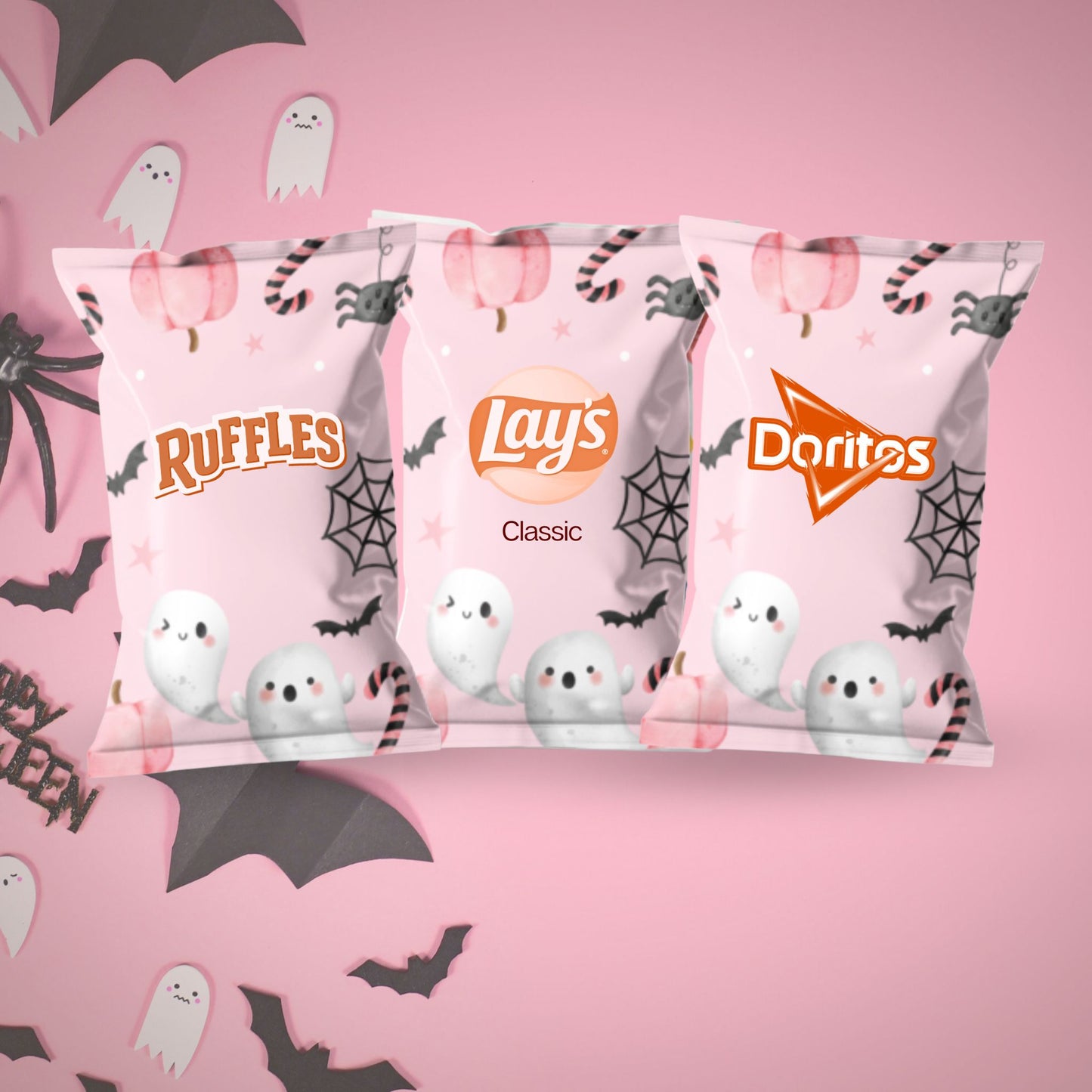 Cute Halloween Chip Bags - Filled treats