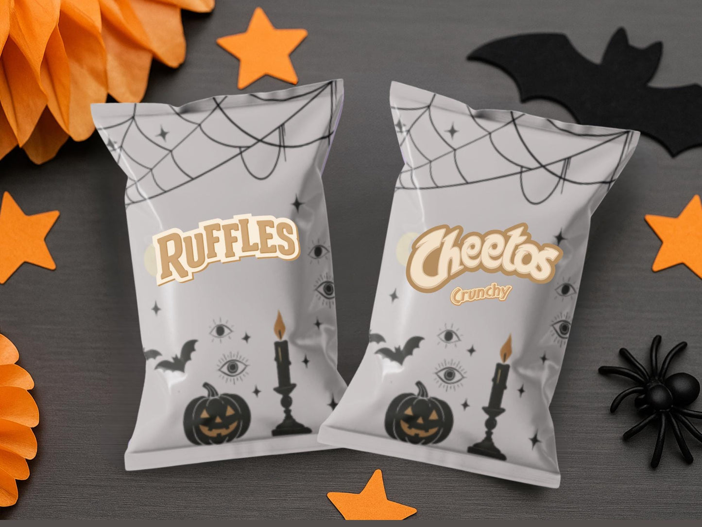 Halloween Goth Chip Bags - Filled treats
