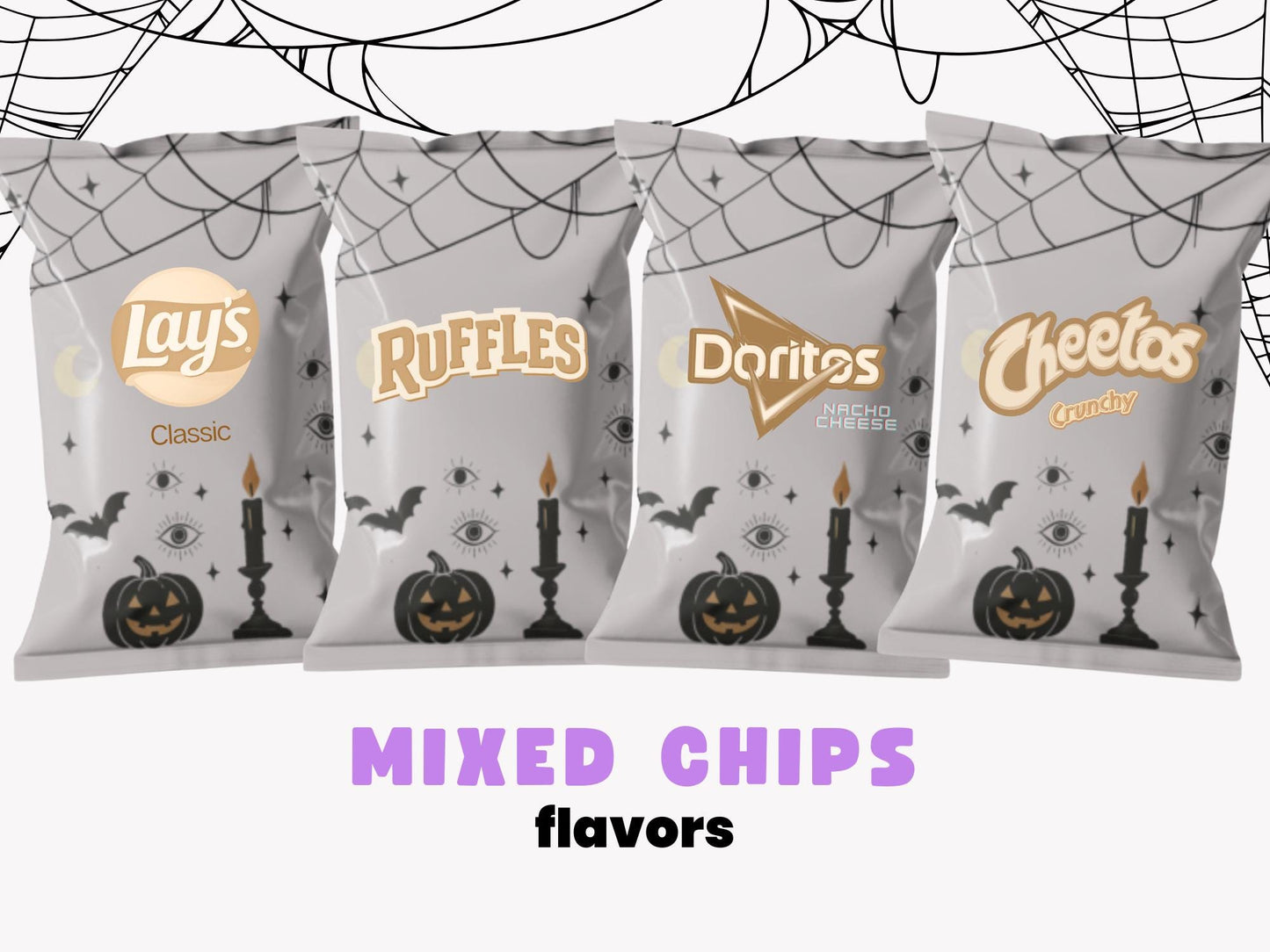 Halloween Goth Chip Bags - Filled treats