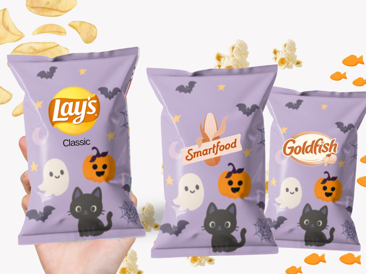 Spooky Halloween Chip Bags - Filled treats