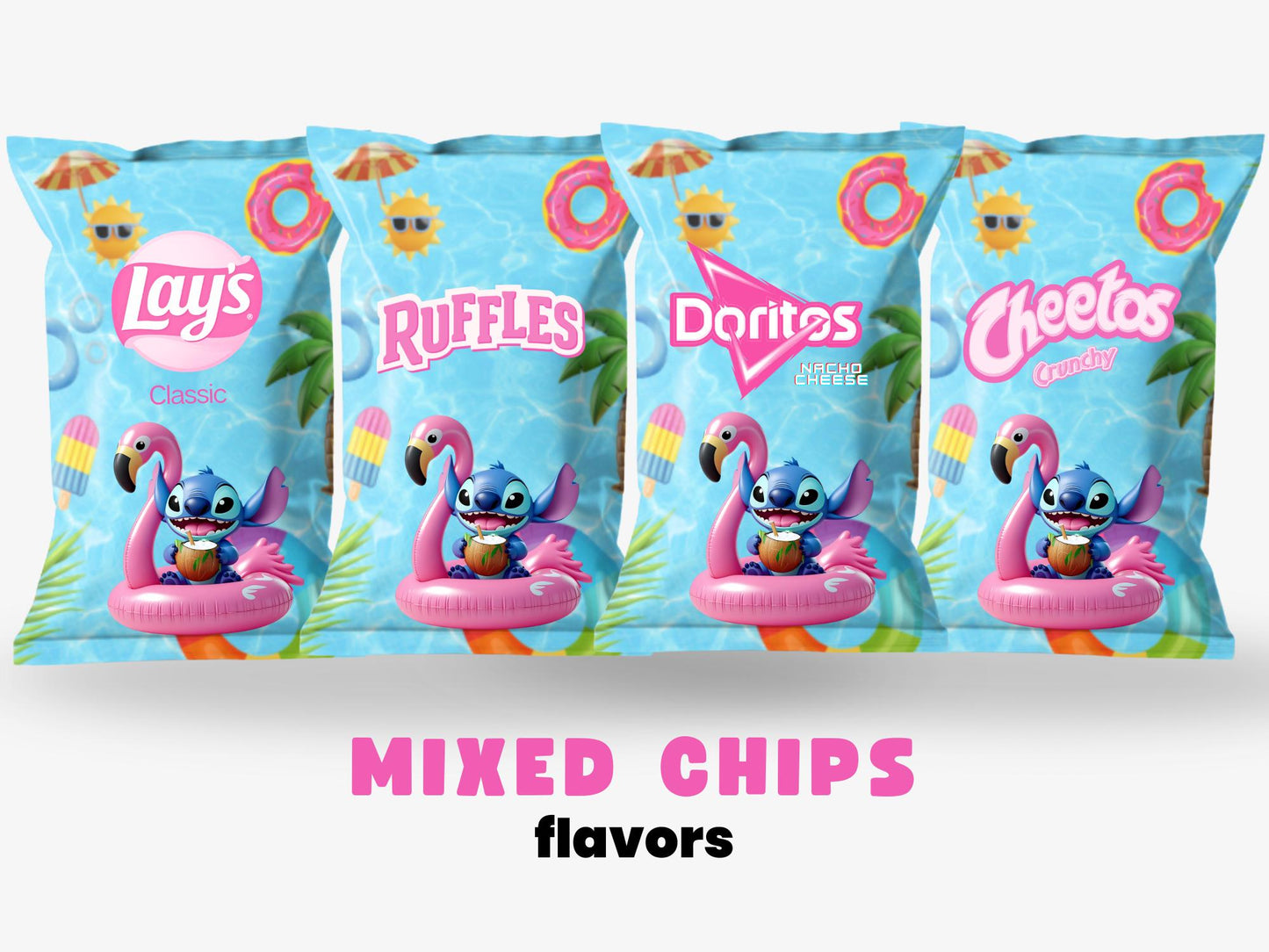 Stitch Pool Party Chip Bags | Filled treats