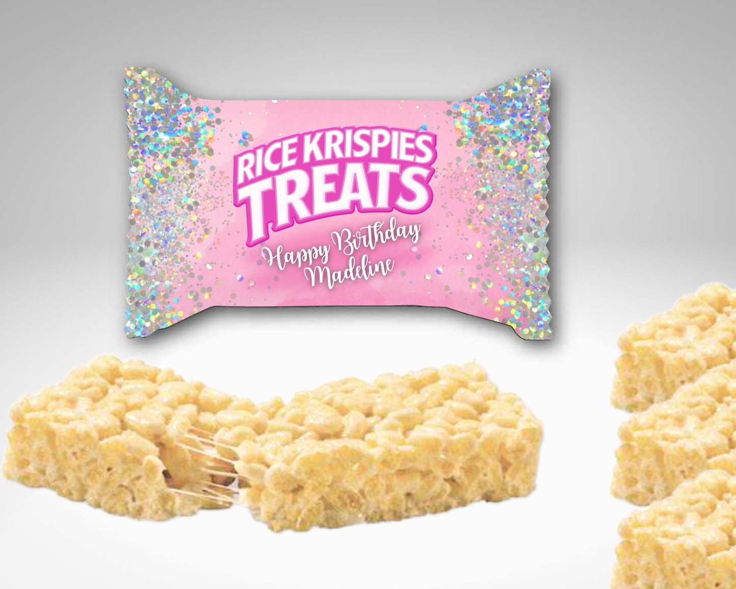 Pink Glitter Rice Krispies | Filled treats