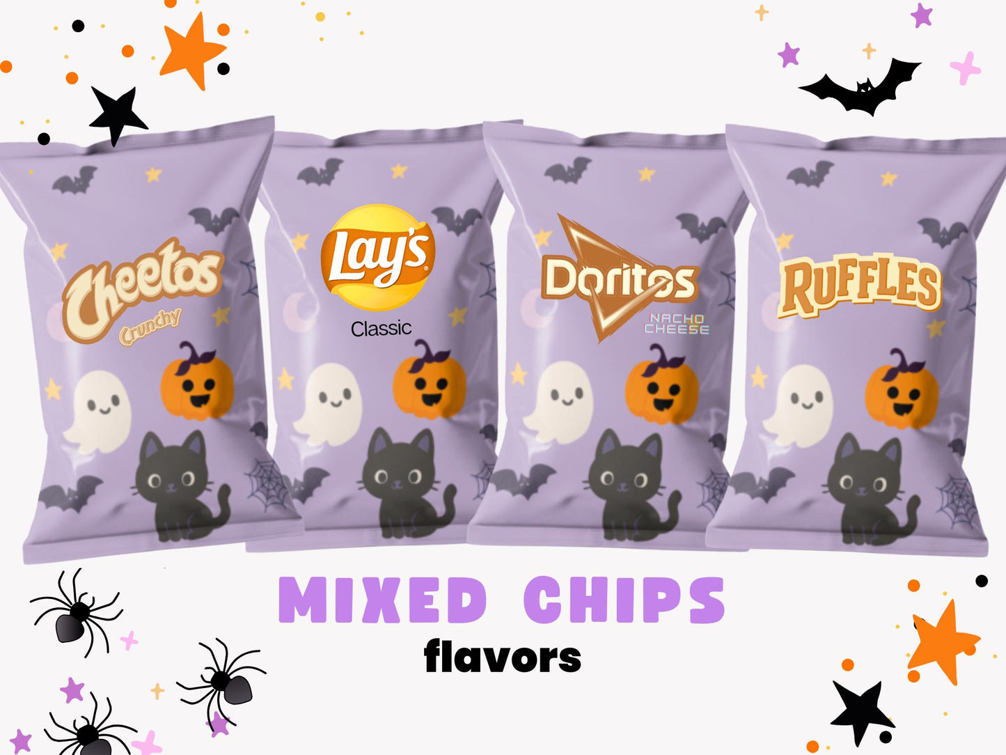 Spooky Halloween Chip Bags - Filled treats