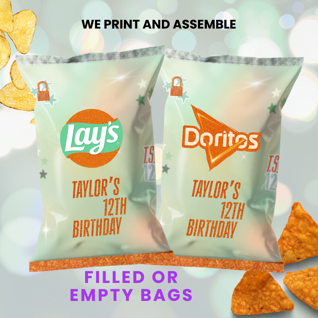 Showgirl Chip Bags | Filled treats
