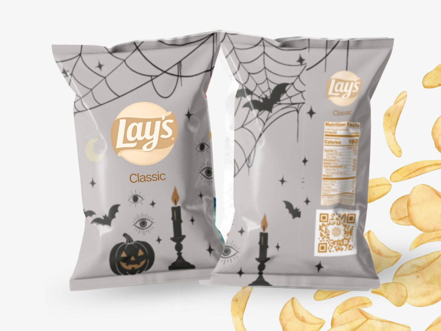 Halloween Goth Chip Bags - Filled treats