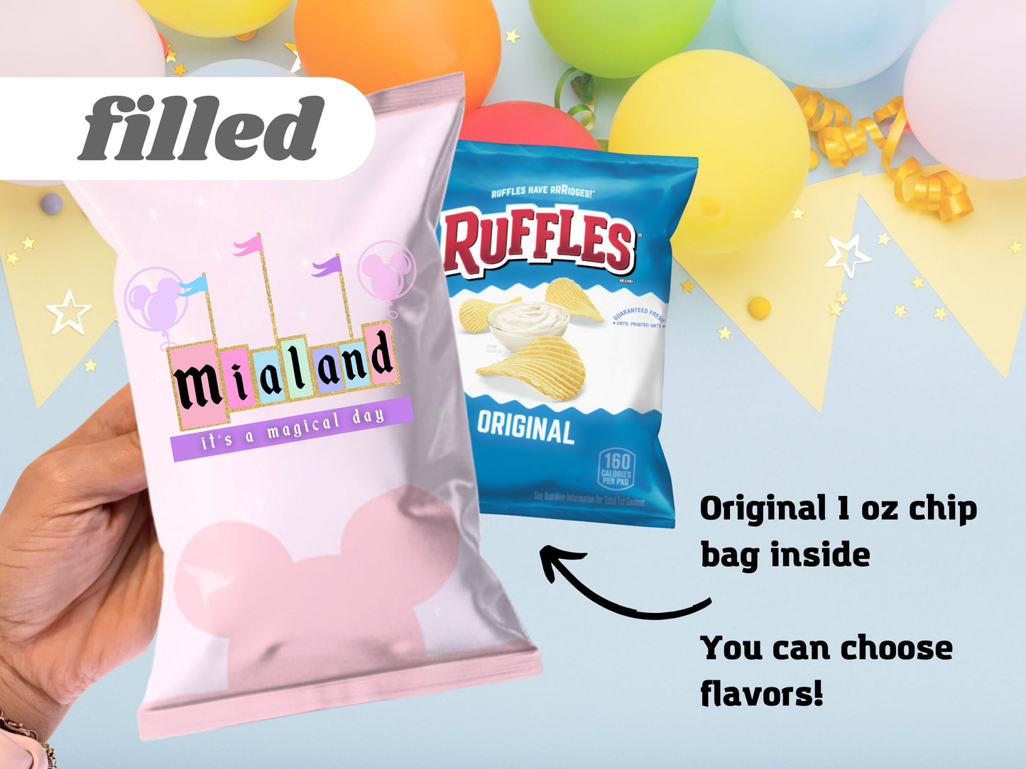 Disneyland Name Chip Bags | Filled treats